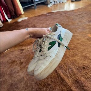 Tretorn White and Green Sneakers Sleek Design